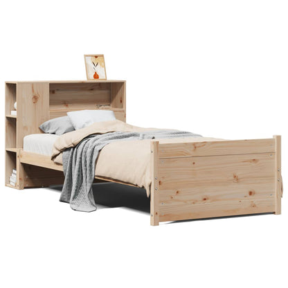 Letto Libreria senza Materasso 90x200 cm Legno Massello Pino - homemem39