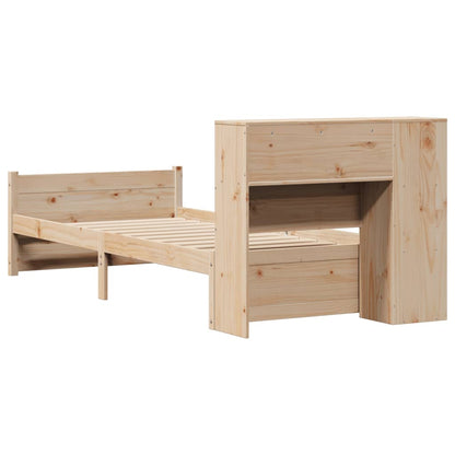 Letto Libreria senza Materasso 90x200 cm Legno Massello Pino - homemem39