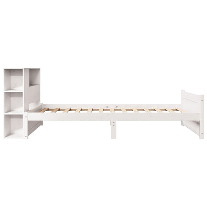 Letto Libreria senza Materasso Bianca 90x200 cm Legno di Pino