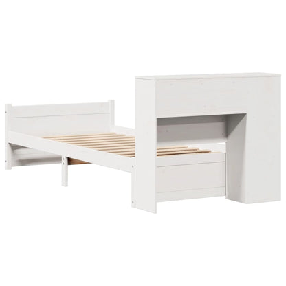 Letto Libreria senza Materasso Bianca 90x200 cm Legno di Pino