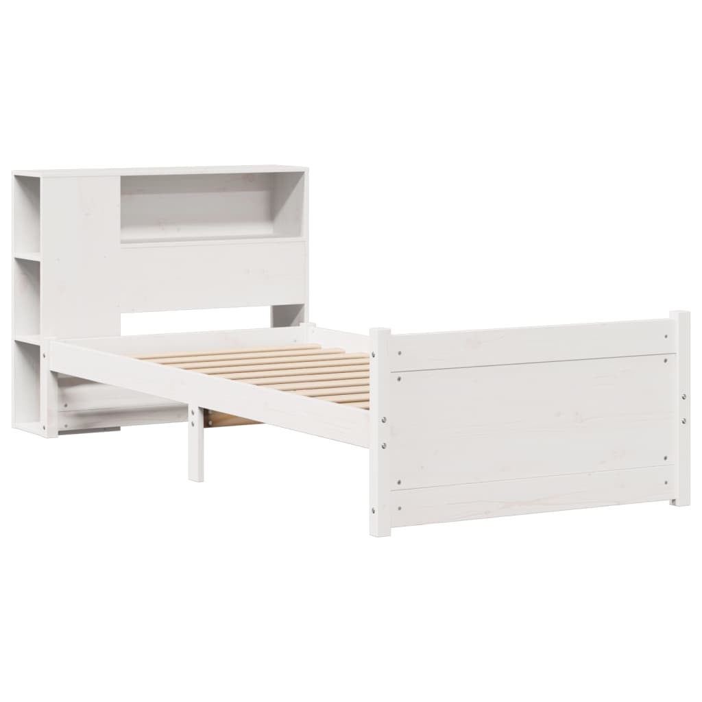 Letto Libreria senza Materasso Bianco 100x200 cm Legno di Pino - homemem39