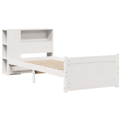 Letto Libreria senza Materasso Bianco 100x200 cm Legno di Pino - homemem39