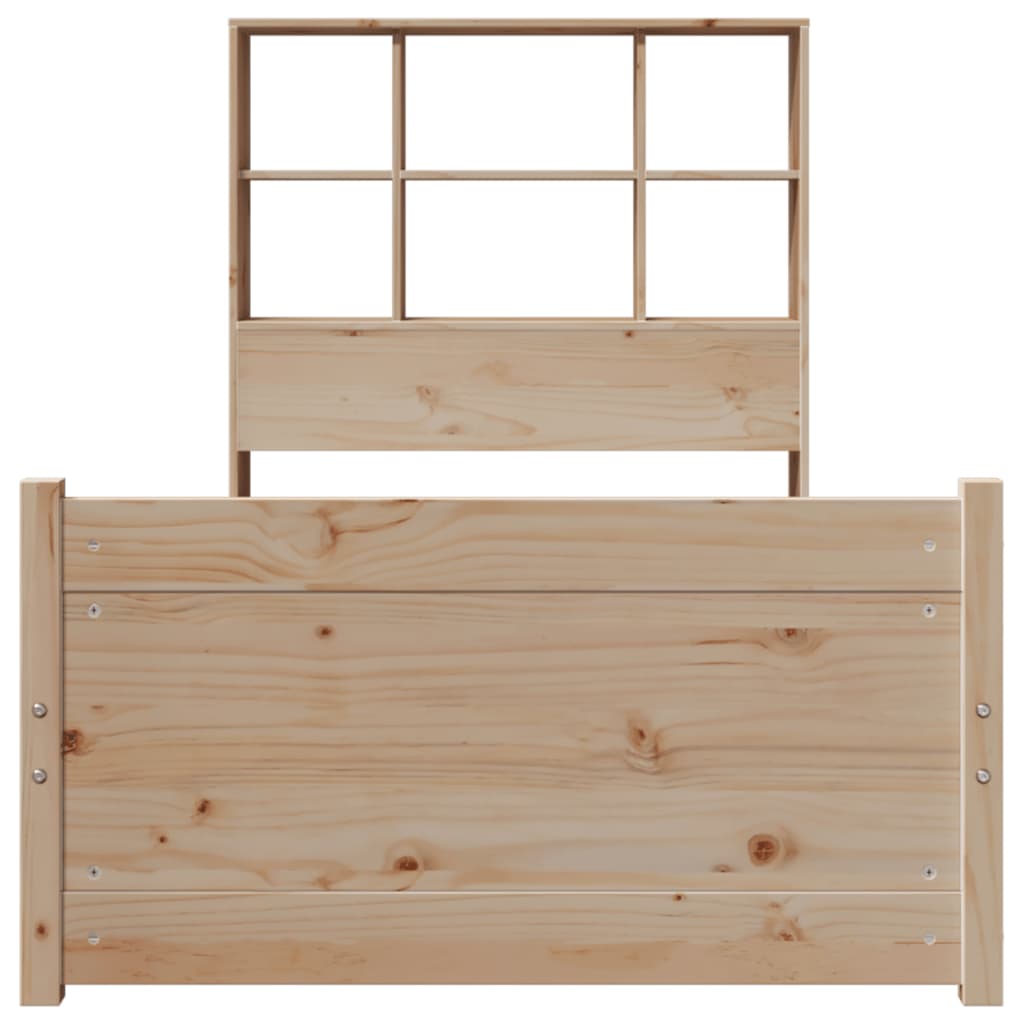 Giroletto con Libreria senza Materasso 75x190 cm in Legno Pino