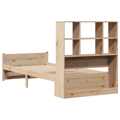 Letto Libreria senza Materasso 90x190 cm Legno Massello Pino