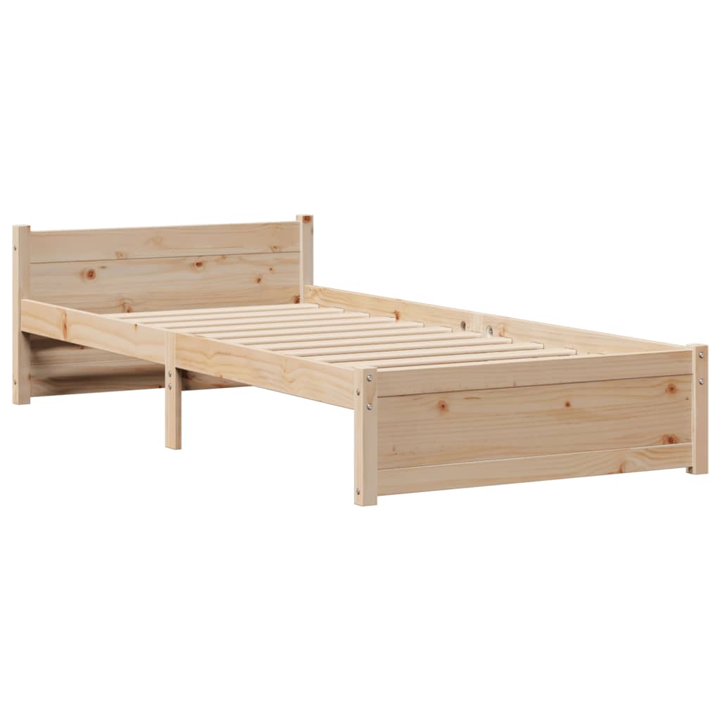 Letto Libreria senza Materasso 90x190 cm Legno Massello Pino