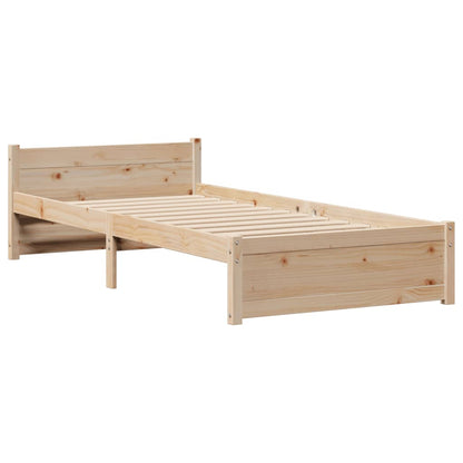 Letto Libreria senza Materasso 90x190 cm Legno Massello Pino