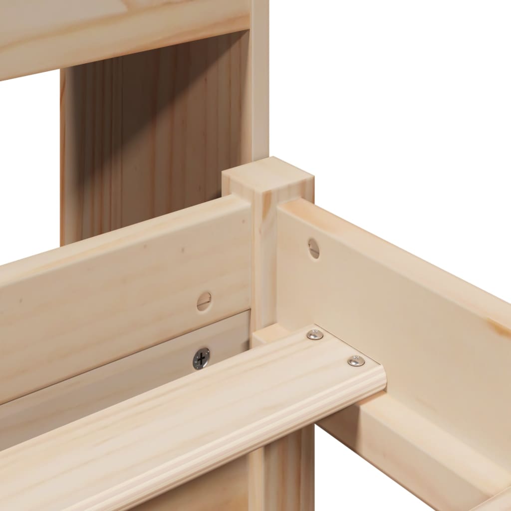 Letto Libreria senza Materasso 90x190 cm Legno Massello Pino