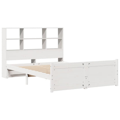 Letto Libreria senza Materasso Bianco 135x190 cm Legno di Pino