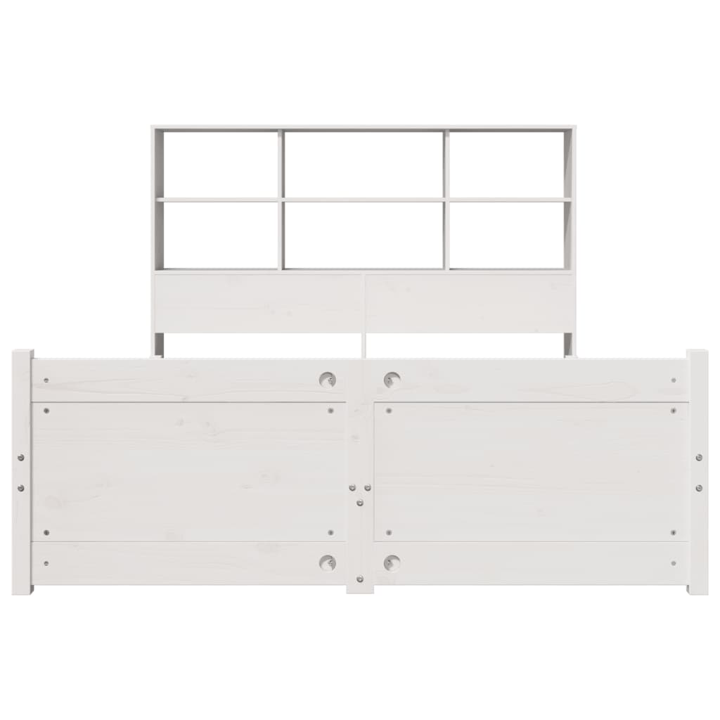 Letto Libreria senza Materasso Bianco 135x190 cm Legno di Pino