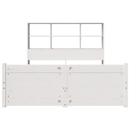 Letto Libreria senza Materasso Bianco 135x190 cm Legno di Pino