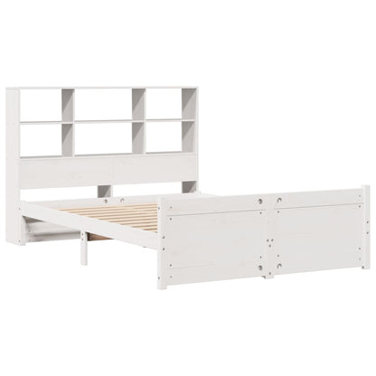 Letto Libreria senza Materasso Bianco 140x190 cm Legno di Pino