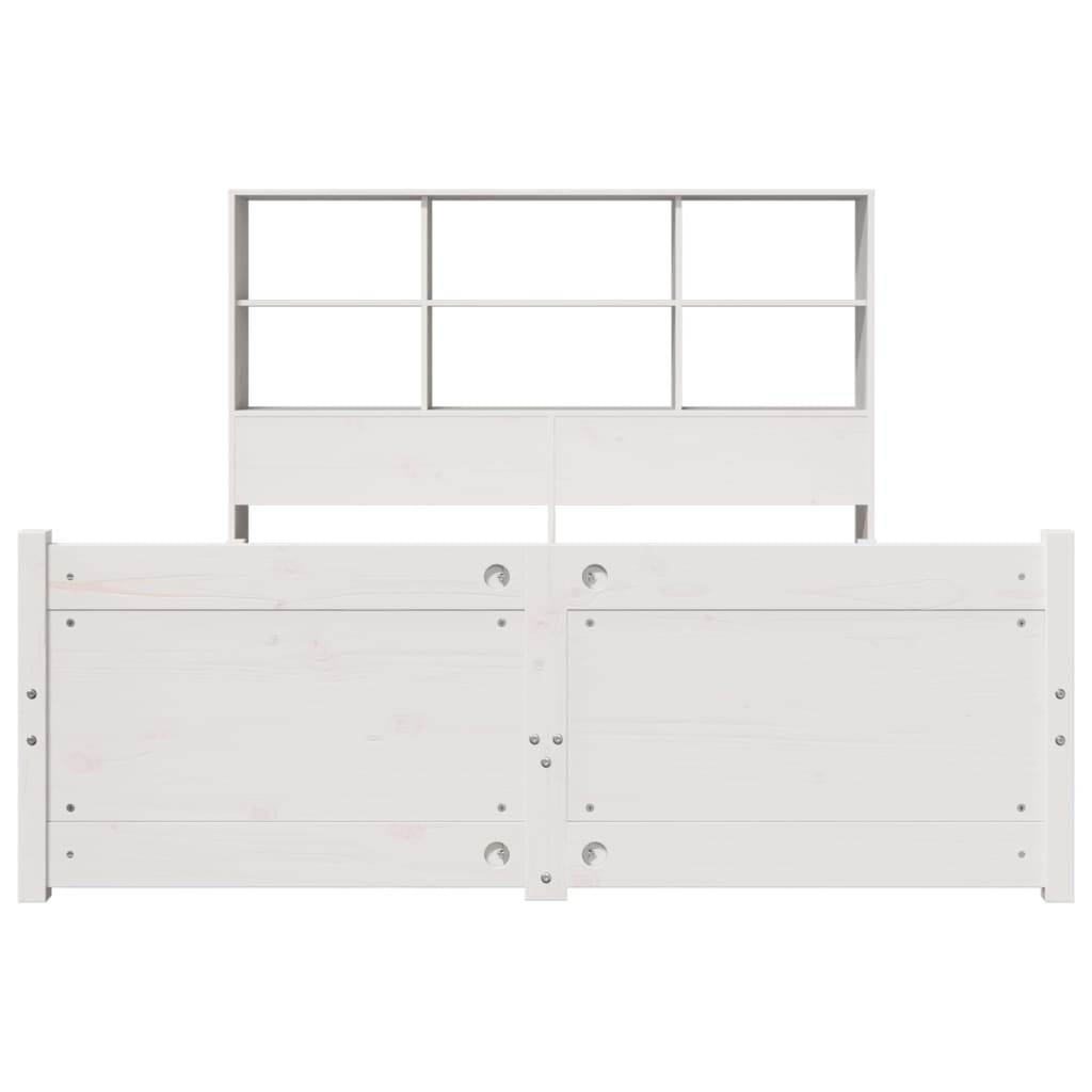 Letto Libreria senza Materasso Bianco 140x190 cm Legno di Pino