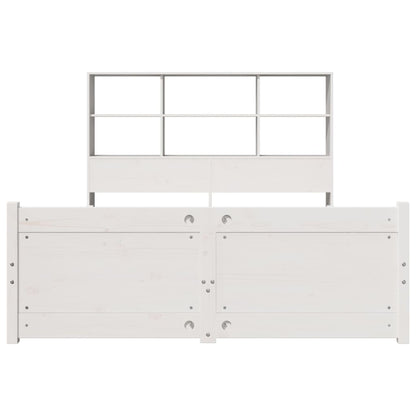 Letto Libreria senza Materasso Bianco 140x190 cm Legno di Pino