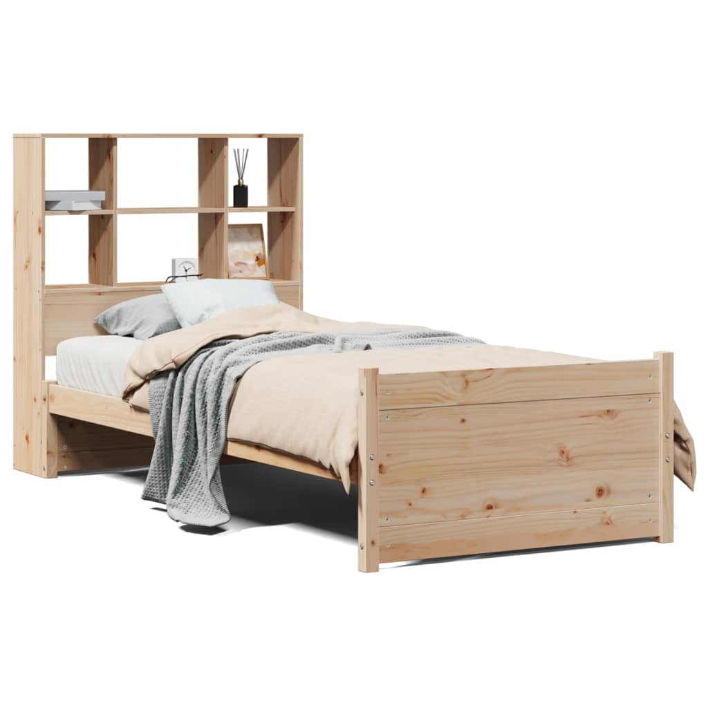 Letto Libreria senza Materasso 90x200 cm Legno Massello Pino - homemem39