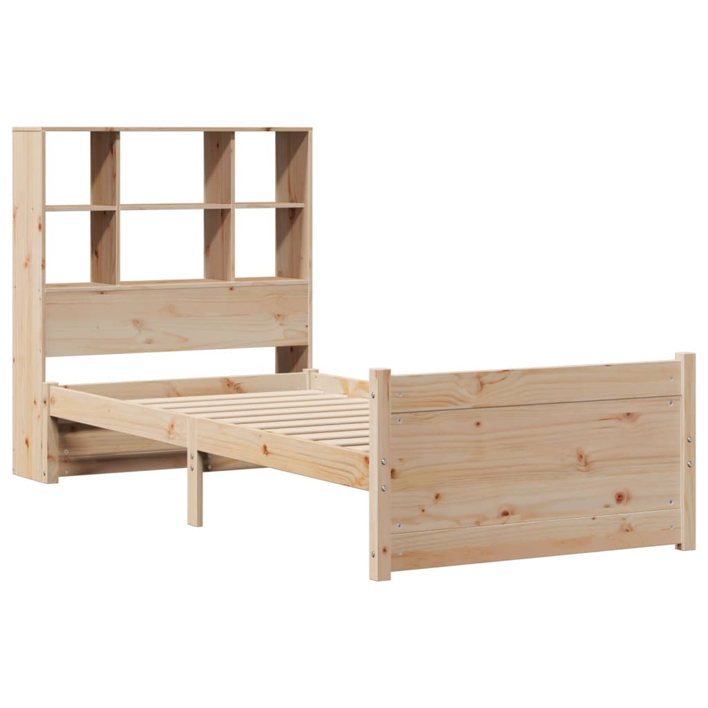 Letto Libreria senza Materasso 90x200 cm Legno Massello Pino - homemem39