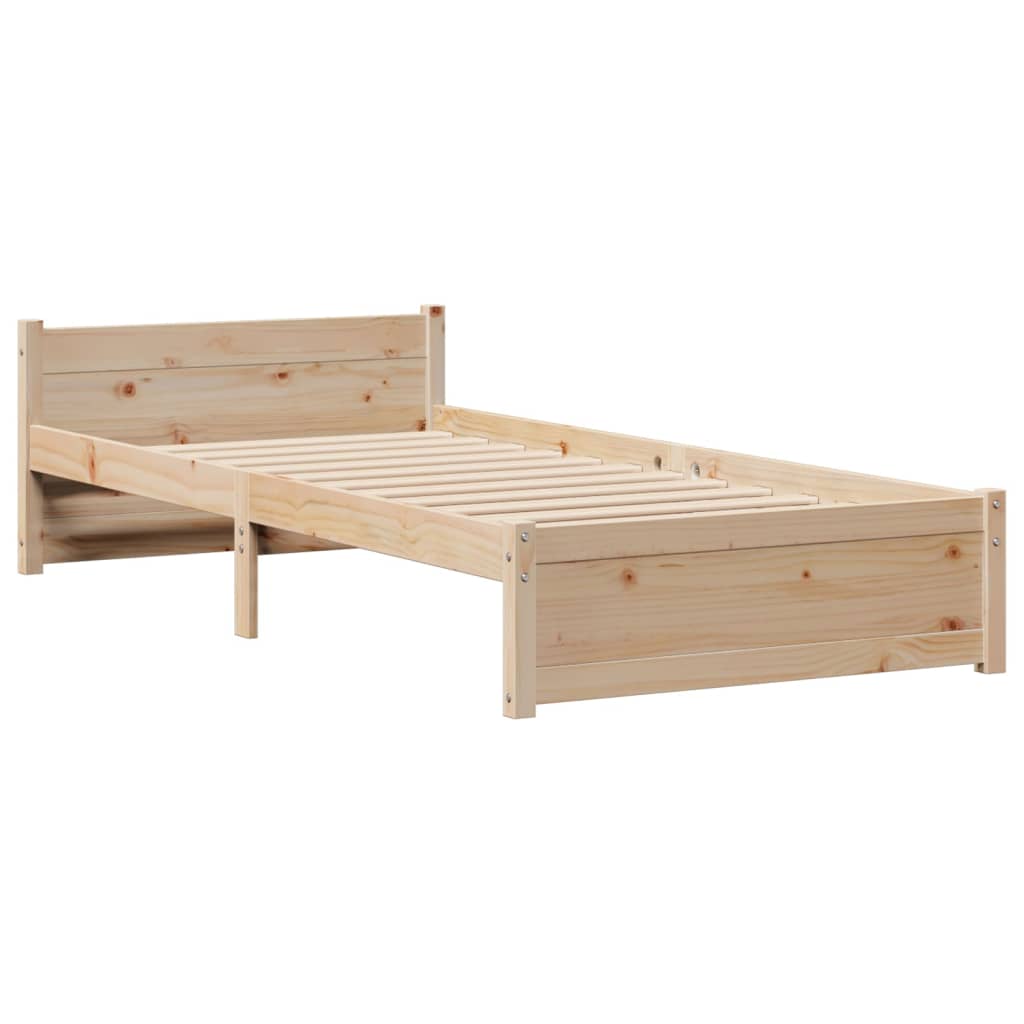 Letto Libreria senza Materasso 90x200 cm Legno Massello Pino - homemem39