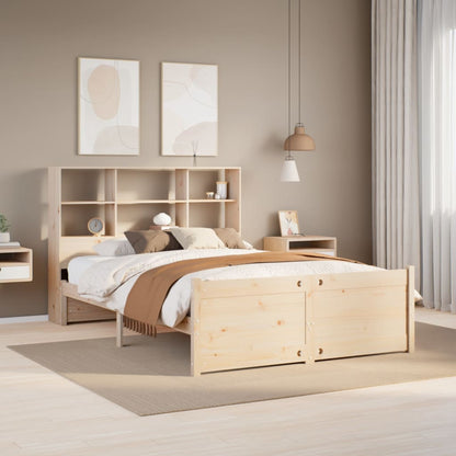 Letto Libreria senza Materasso 140x200 cm in Legno di Pino