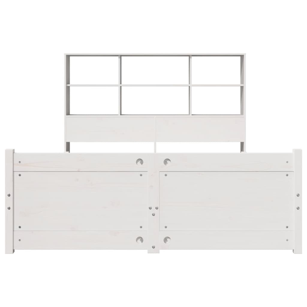 Letto Libreria senza Materasso Bianco 150x200 cm Legno di Pino