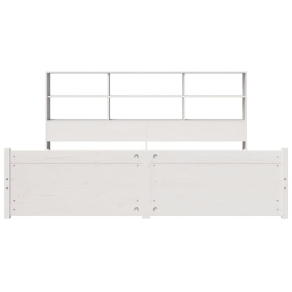 Letto Libreria senza Materasso Bianco 200x200 cm Legno di Pino