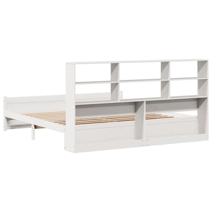 Letto Libreria senza Materasso Bianco 200x200 cm Legno di Pino