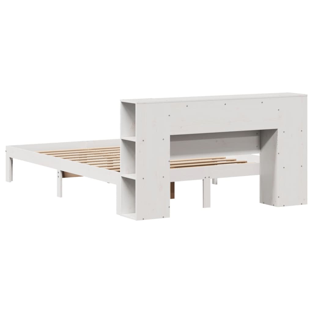 Letto Libreria senza Materasso Bianco 140x190 cm Legno di Pino - homemem39