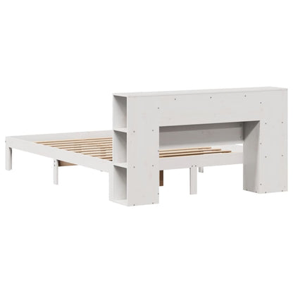 Letto Libreria senza Materasso Bianco 140x190 cm Legno di Pino - homemem39
