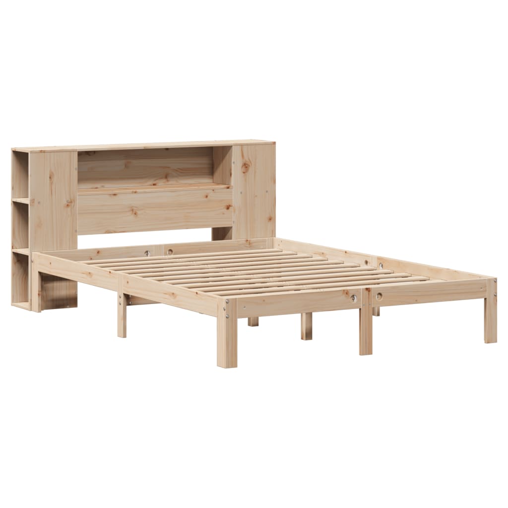 Letto Libreria senza Materasso 120x200cm Legno Massello di Pino - homemem39