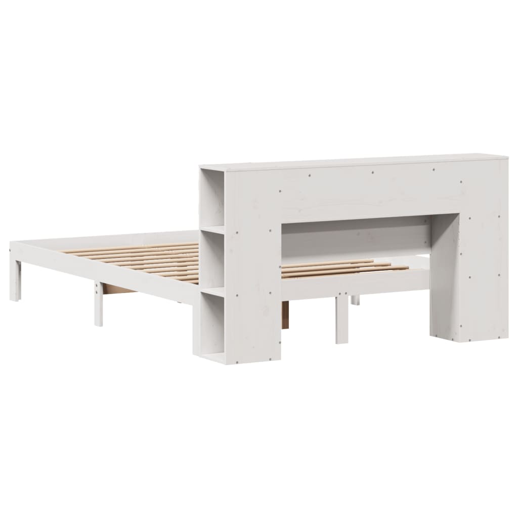 Letto Libreria senza Materasso Bianco 140x200 cm Legno di Pino - homemem39