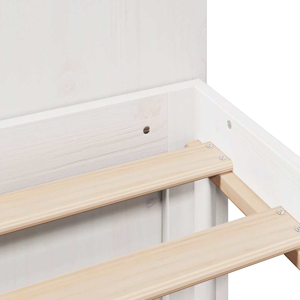 Letto Libreria senza Materasso Bianco 140x200 cm Legno di Pino - homemem39