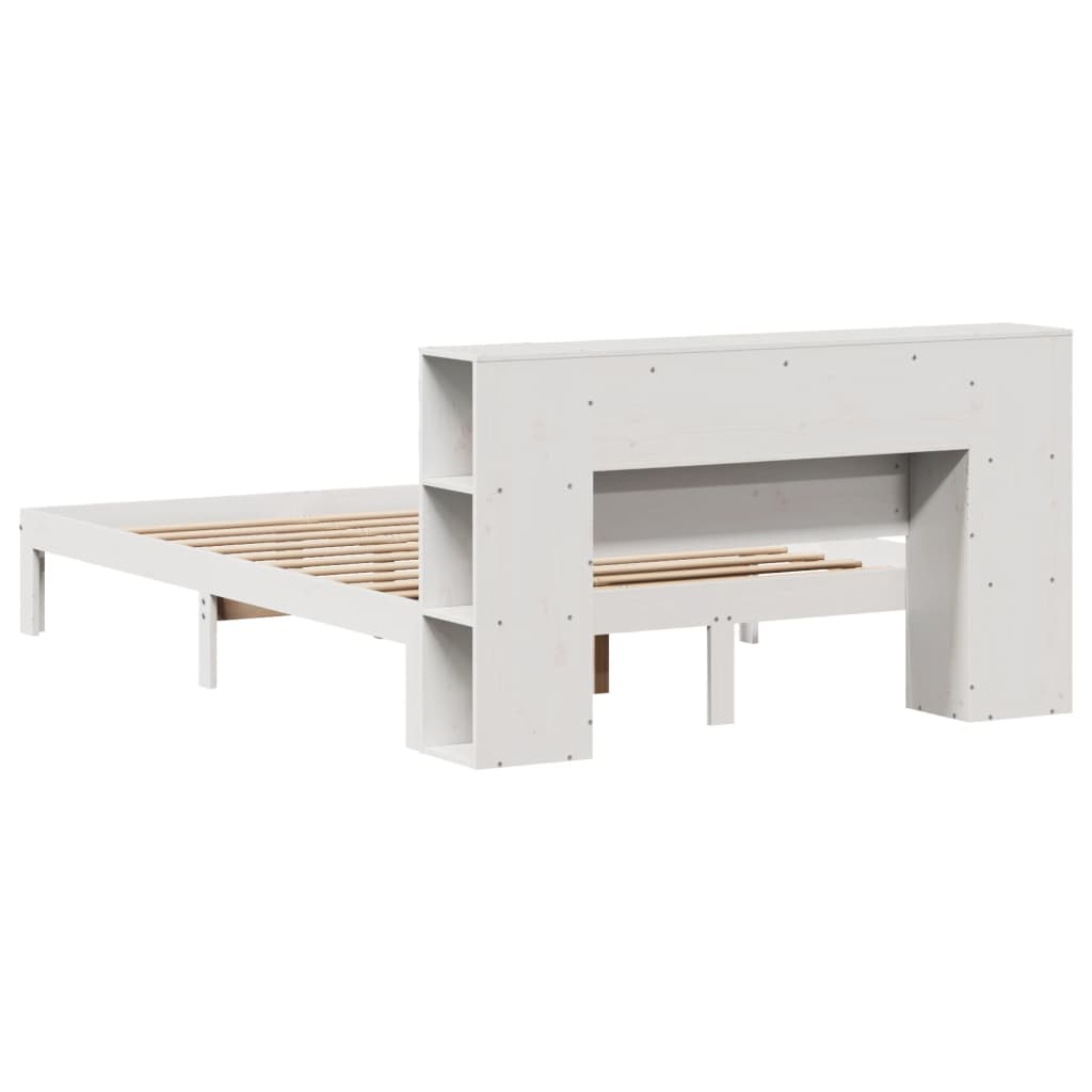 Letto Libreria senza Materasso Bianco 160x200 cm Legno di Pino - homemem39