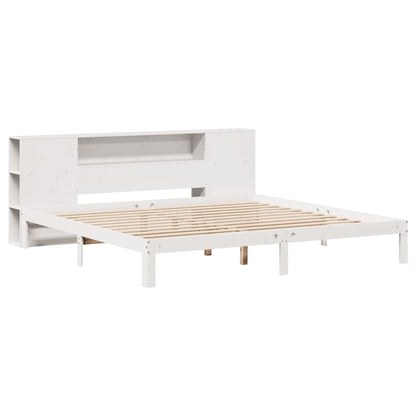 Letto Libreria senza Materasso Bianco 200x200 cm Legno di Pino - homemem39