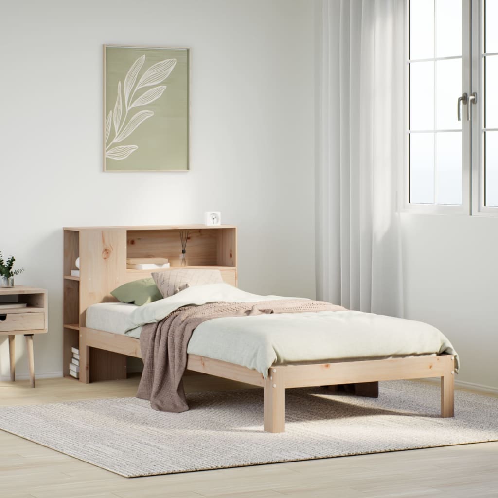 Letto Libreria senza Materasso 90x190 cm Legno Massello Pino - homemem39