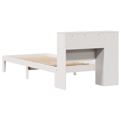 Letto Libreria senza Materasso Bianco 90x190 cm Massello Pino
