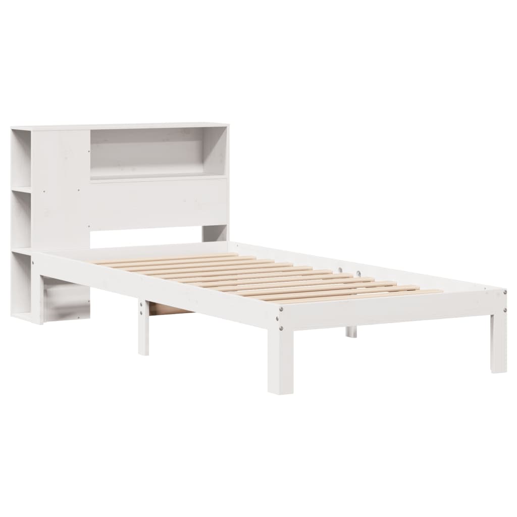 Letto Libreria senza Materasso Bianco 100x200 cm Legno di Pino - homemem39