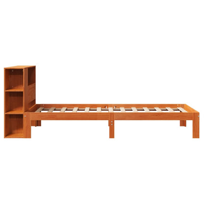 Letto Libreria senza Materasso Marrone Cera 100x200 cm in Pino