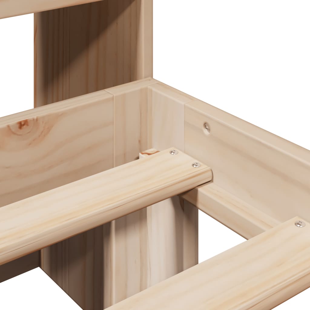 Letto Libreria senza Materasso 90x190 cm Legno Massello Pino