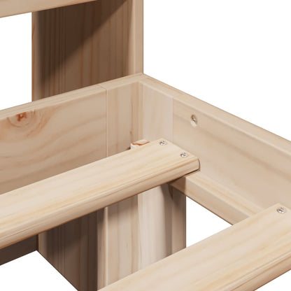 Letto Libreria senza Materasso 90x190 cm Legno Massello Pino