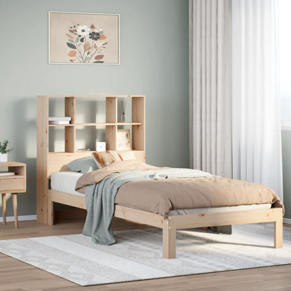 Letto Libreria senza Materasso 90x190 cm Legno Massello Pino