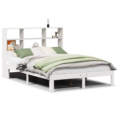 Letto Libreria senza Materasso Bianco 160x200 cm Legno di Pino | homemem39