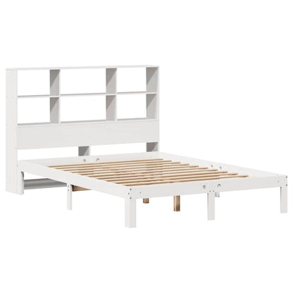 Letto Libreria senza Materasso Bianco 160x200 cm Legno di Pino | homemem39