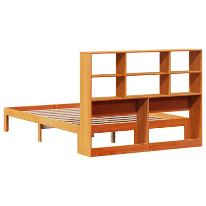 Letto Libreria senza Materasso Marrone Cera 135x190 cm in Pino | homemem39