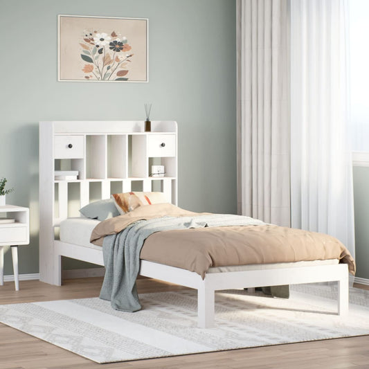 Letto con Libreria senza Materasso 75x190 cm in Legno Pino - homemem39