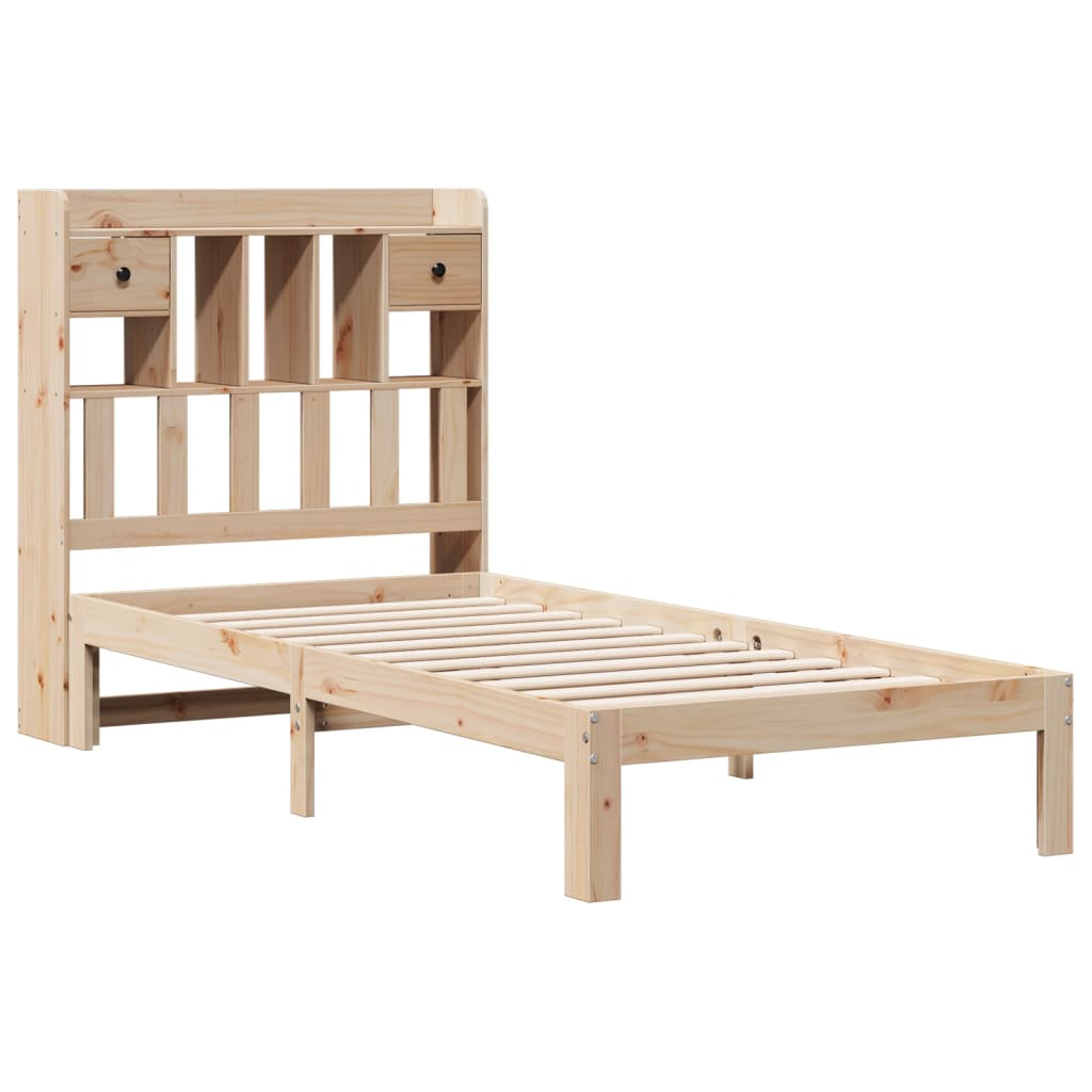 Letto Libreria senza Materasso 90x190 cm Legno Massello Pino - homemem39