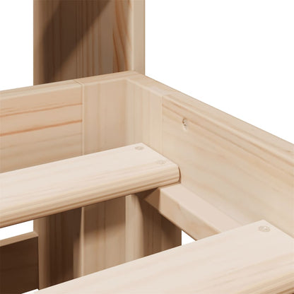 Letto Libreria senza Materasso 140x190 cm in Legno di Pino