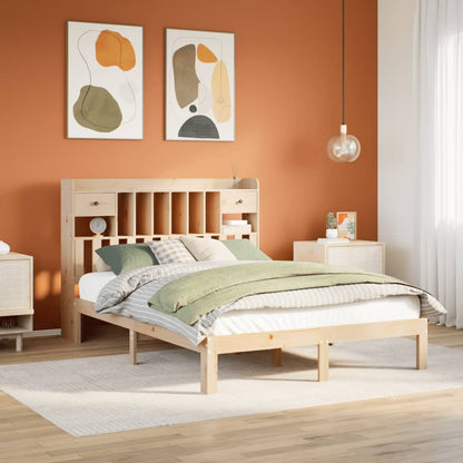 Letto Libreria senza Materasso 140x190 cm in Legno di Pino