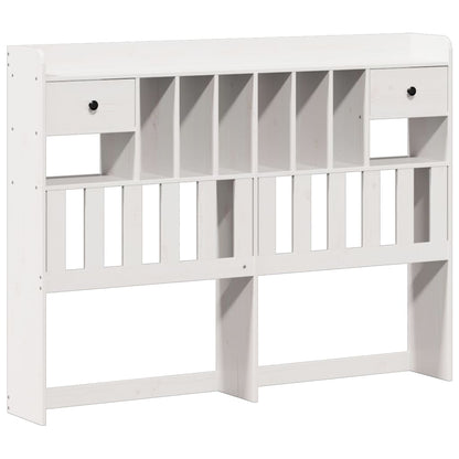 Letto Libreria senza Materasso Bianco 140x190 cm Legno di Pino - homemem39