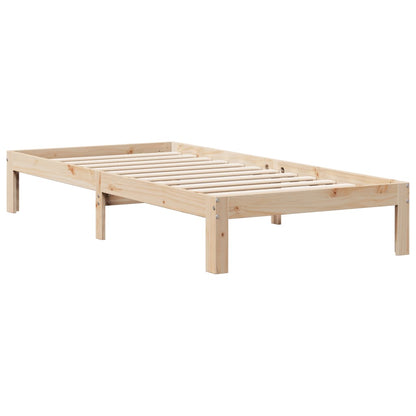 Letto Libreria senza Materasso 90x200 cm Legno Massello Pino - homemem39
