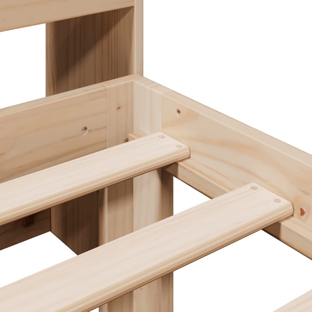 Letto Libreria senza Materasso 90x200 cm Legno Massello Pino - homemem39