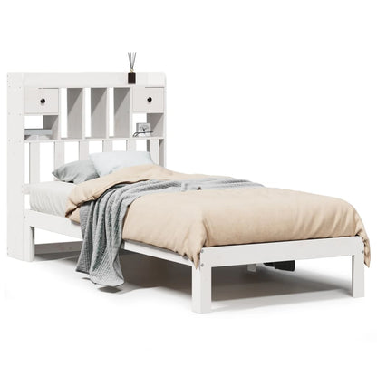 Letto Libreria senza Materasso Bianca 90x200 cm Legno di Pino - homemem39