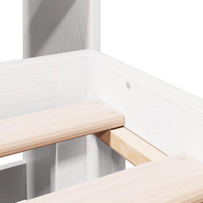 Letto Libreria senza Materasso Bianco 140x200 cm Legno di Pino - homemem39